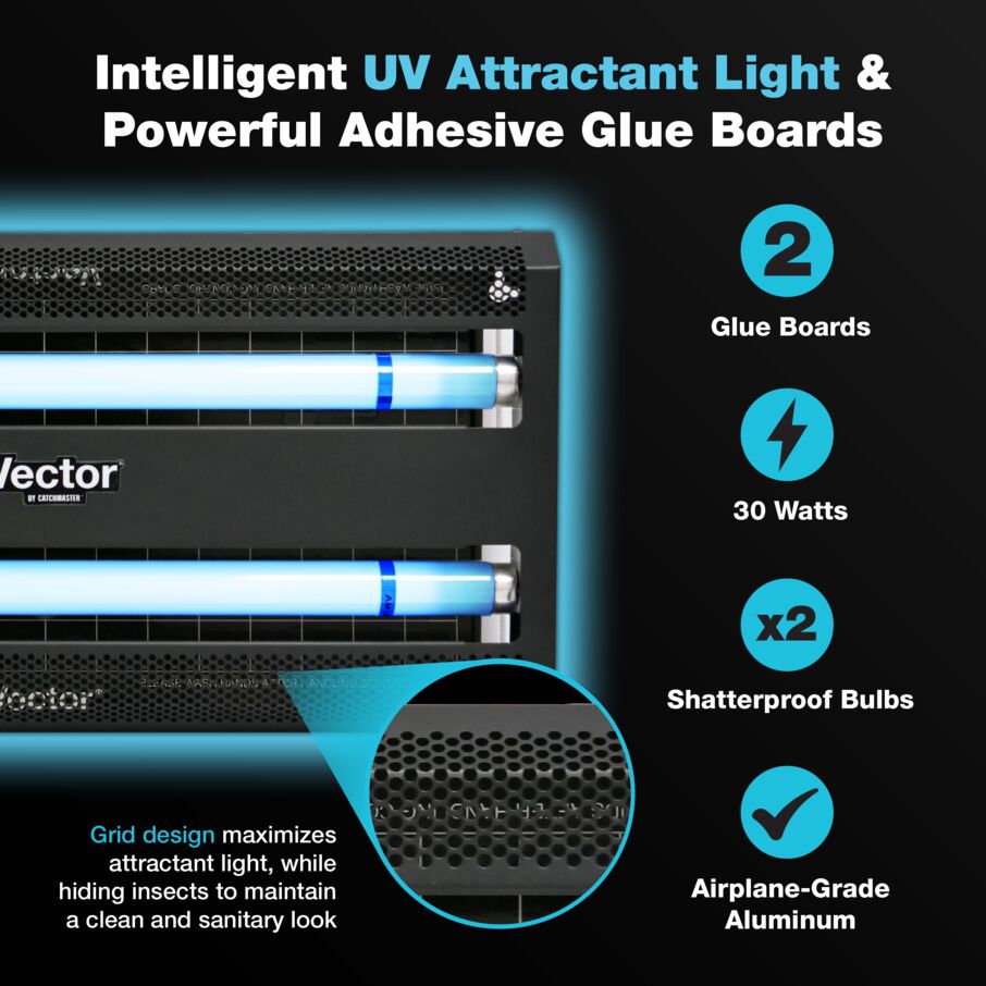 CX Vector 30 UV Light Fly Trap in Black