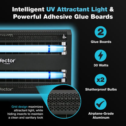 CX Vector 30 UV Light Fly Trap in Black