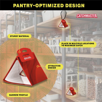 CatchmasterGRO Pantry Moth Traps, 6-pack for kitchen pantry, storage cabinets, and food storage areas