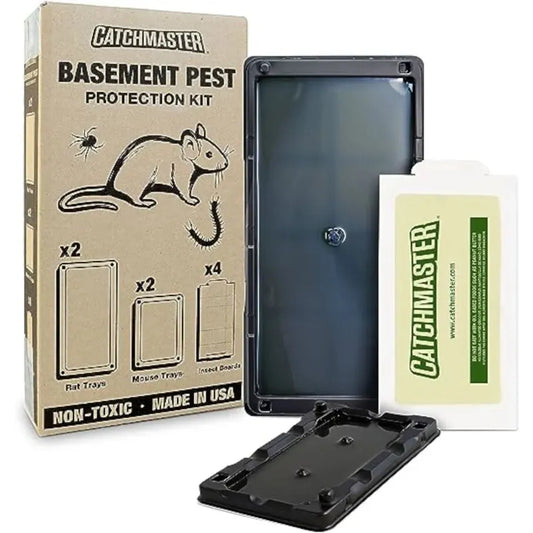 CatchmasterGRO Complete Basement Pest Control Kit, w/ Glue Boards and Glue Trays