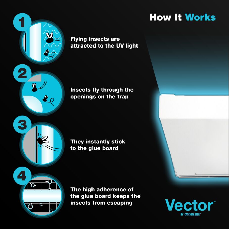 Vector Optima UV Light Fly Traps, White
